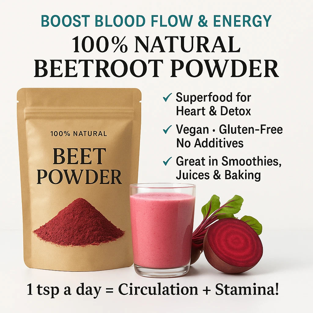 1 lb Organic Beet Root Powder Superfood for Blood Pressure, Energy & Detox